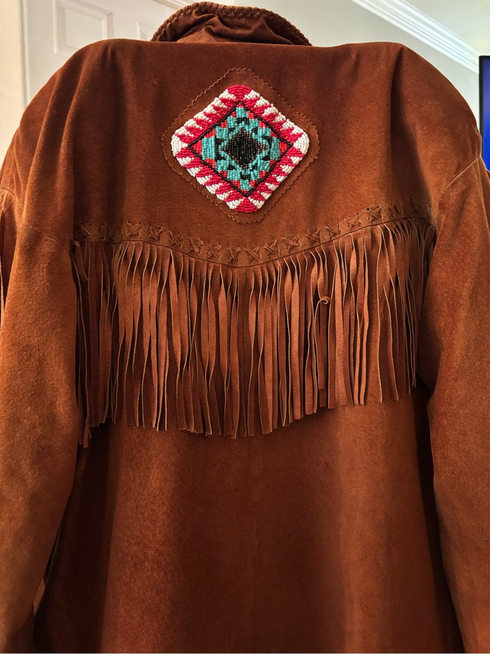 VTG Pia Rucci Brown Suede Leather Jacket With Polyester Lining Size 8 - Picture 16 of 16